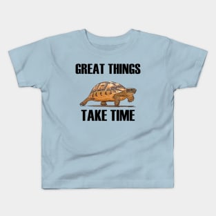 Great Things Take Time Plodding Tortoise Cut Out Kids T-Shirt